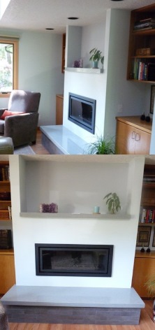 Custom contemporary gas fireplace