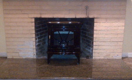 Wood stove ran into wood burning fireplace