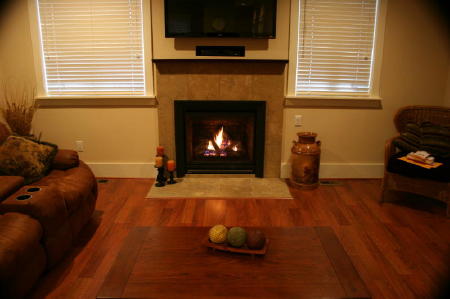 Family room gas fireplace