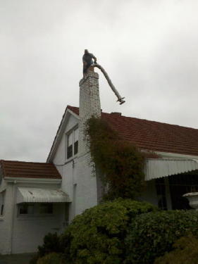 Wood chimney liner installation