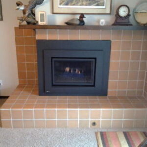 Custom sided corner fireplace